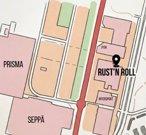 Kartta Rust'n Rollin sijainnista